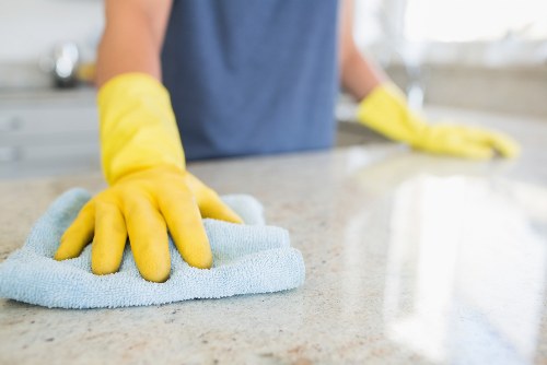 Domestic cleaner in E3 maintaining a tidy and healthy home